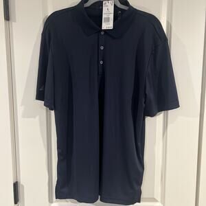 Adidas Polo Shirt Mens Large Navy Athletic UPF 50 Performance